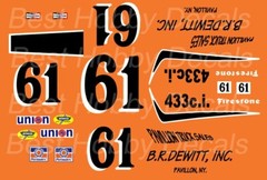 #61 Richie Evans B.R. Dewitt Torino 1969 1/24th Scale Waterslide Nascar Decals