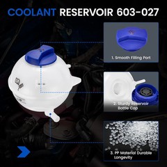 Engine Coolant Reservoir Tank 603-027 Compatible with Volkswagen Golf Jetta Beet