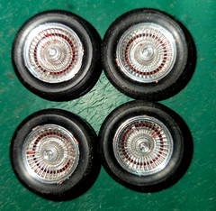 STOCK CHROME FINNED WHEELS PERIOD CORRECT BLACK WALL TIRES- 1967 CORVETTE