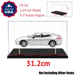 US 12.2″ L Perspex Display Box Acrylic Case Plastic Base Self-Install Dustproof