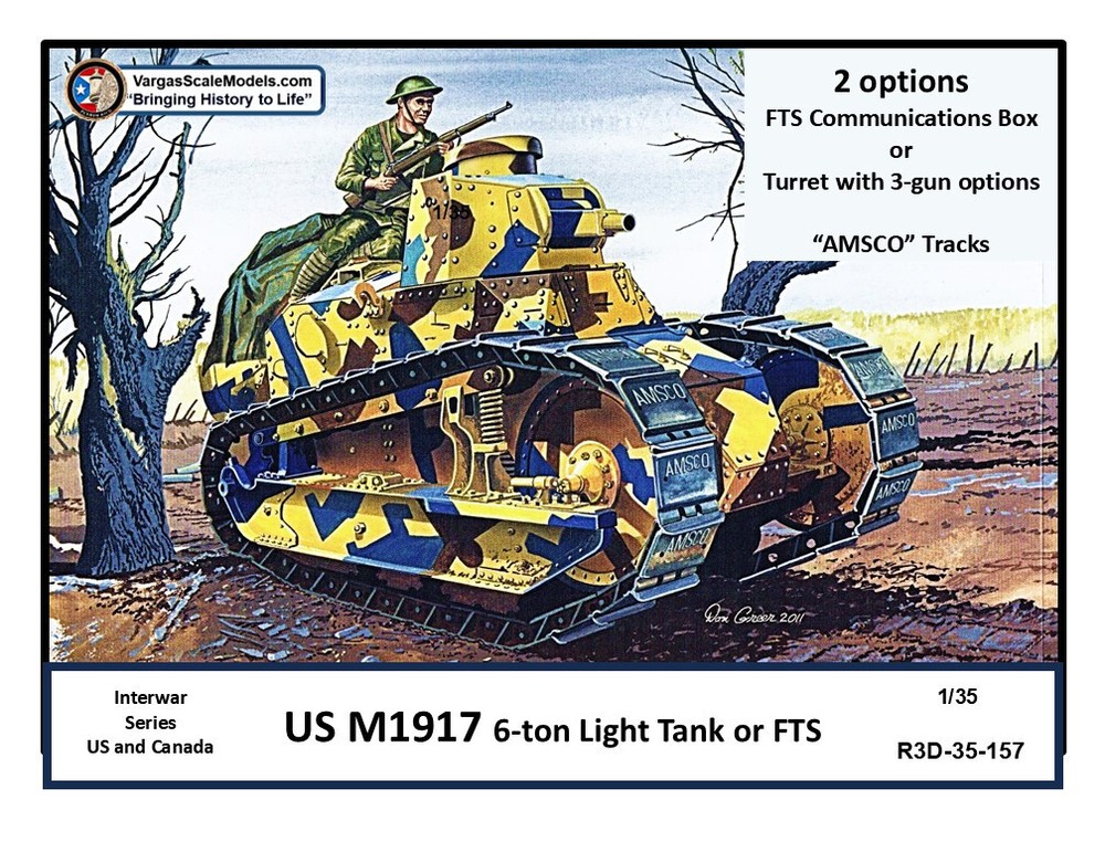 1/35 US/Canada M1917 6-ton tank or FTS Com 2-in-1 kit Meng Takom CSM SS Models
