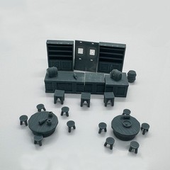1/72 3D Printed Miniature Scene Bar Interior Set Bar Counter Combo Model