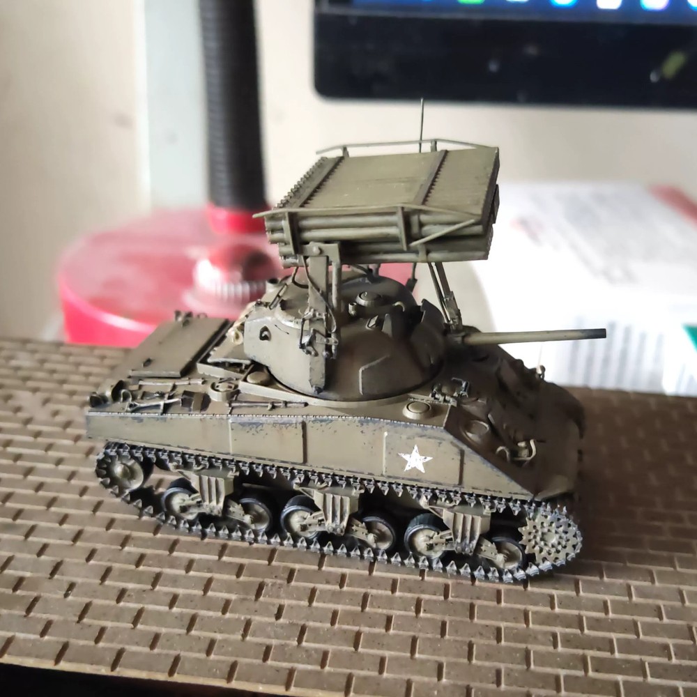 1/72 Us M4 Sherman Calliope Tank Finished Model Painted Resin Model