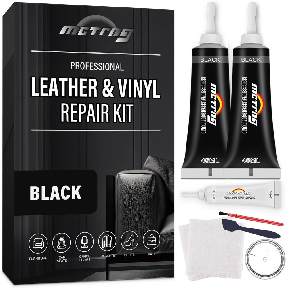 Mctrhg Black Leather Vinyl Repair Kit Leather Repair Kit For Car Seat Shoes