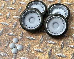 Resin 21/20 Inch Slotted Smoothie model car wheels/tires, 1/24 1/25 Scale