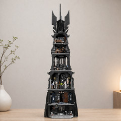 Dark Fantasy Tower Building Set, Gothic Castle Model, Black Fortress Display,