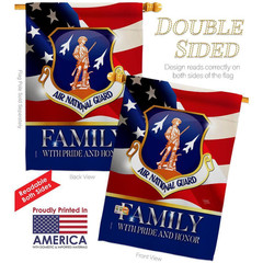 2.3 Ft. X 3.3 Ft. US Air National Guard Family Honor Army 2-Sided House Flag Arm