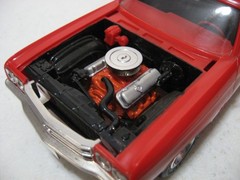 Monogram Red 1970 Chevy Chevelle Malibu SS 454 1/25 Scale Built Model Kit #2268