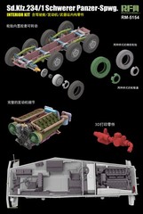 RYE 5154 1/35 Sd.Kfz.234/1 Schwerer Panzer-Spwg.Interior& 2078 3D Print Wheels