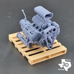 1:24 1:25 Supercharged Ardun Flathead Engine 3D Resin Printed