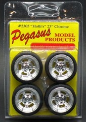 Pegasus 2305 HOLLI’S 23″ Chrome Wheels + Low Profile Tires model cars 1/24 25