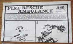 JO-HAN ’66 Cadillac Fire Rescue Ambulance 1/25 open box complete molded in white