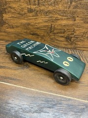 Pinewood Derby Wooden Race Car “Hornet” #150 Red Lightning Handmade