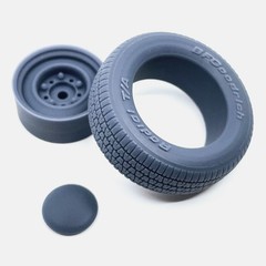 1/25 Resin 15 inch Smoothie Wheels, BFGoodrich Radial T/A Tires, and Brake Set