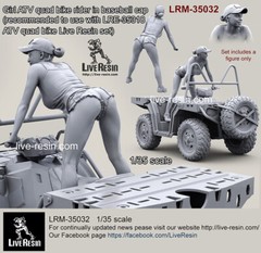 Live Resin 1/35 LRM-35032 Girl Rider on ATV Quad Bike (2) in Baseball Cap