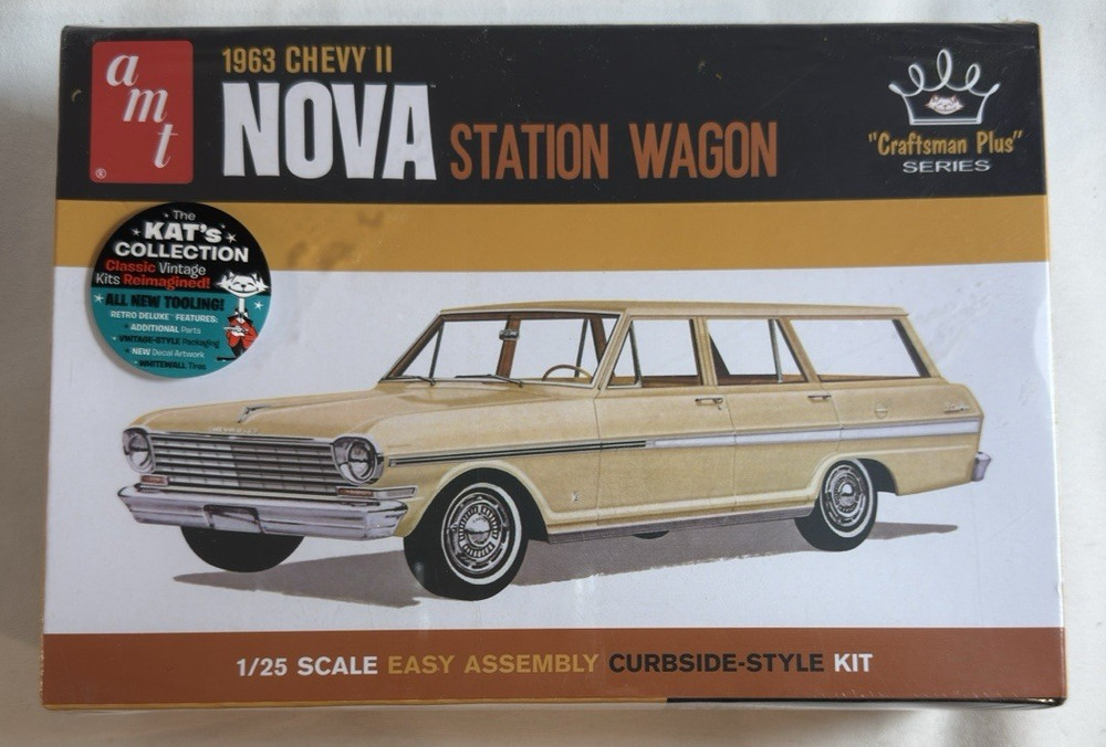 AMT 1963 Chevy II Nova Station Wagon 1/25 Scale Model Kit -Skill 2 AMT1202