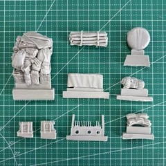 1/35 Scale Resin Figure Model Kit Africa Corps Military Vehicle Accessories Set.
