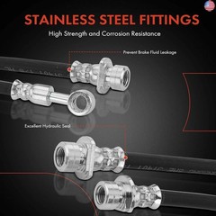 A-Premium Rear Inner and Outer Brake Hydraulic Hose Compatible with Honda