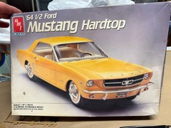 BIG 1/16 SCALE 1964 1/2 Mustang Coupe AMT Scale Model Kit Started Parts REbuild