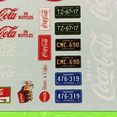 Coke machine Cola Cola die cast vintage dolly decal sheet 55 Cameo Pickup 1/25