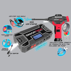 Power Kit TECH-5000P Vehicle Jump Starter and Power Bank with Accessories + Air