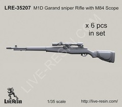 Live Resin 1/35 LRE-35207 M1D Garand Sniper Rifle with M84 Scope