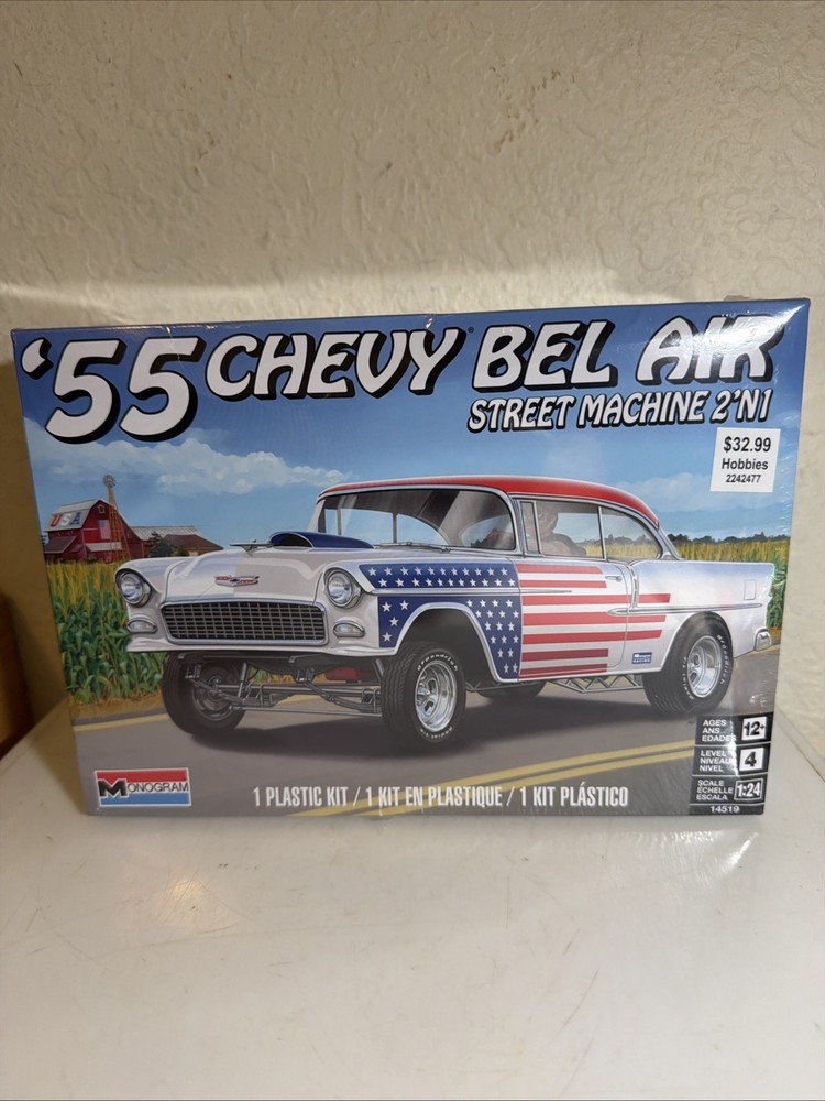 Monogram 14519 1:24 55 Chevy Bel Air Model Kit New Factory Sealed