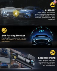 GKU Dash Cam Front and Rear Camera,4K+1080P, 5.8GHz WiFi & GPS Dash Camera