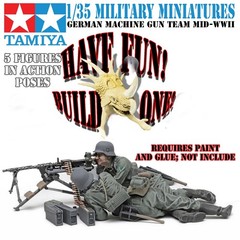 TAMIYA 35386 1/35 MILITARY MINIATURES: GERMAN MACHINE GUN TEAM (MID-WWII) KIT