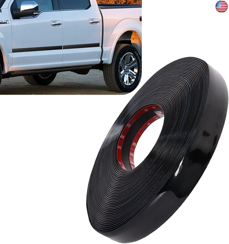 49Ft Glossy Black Car Side Moldings, Scratch-Proof Molding Trim for Car