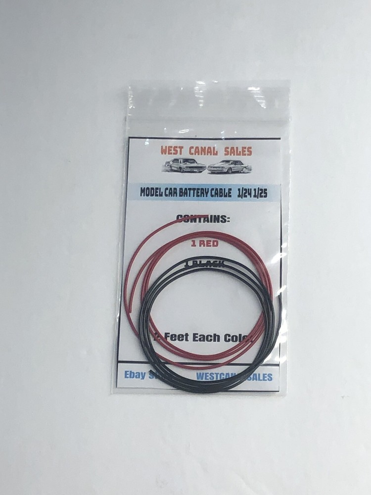Model Car Battery Cable 2 Feet Of Black And Red 4 Feet Total 1/24 1/25 1:24 1:25
