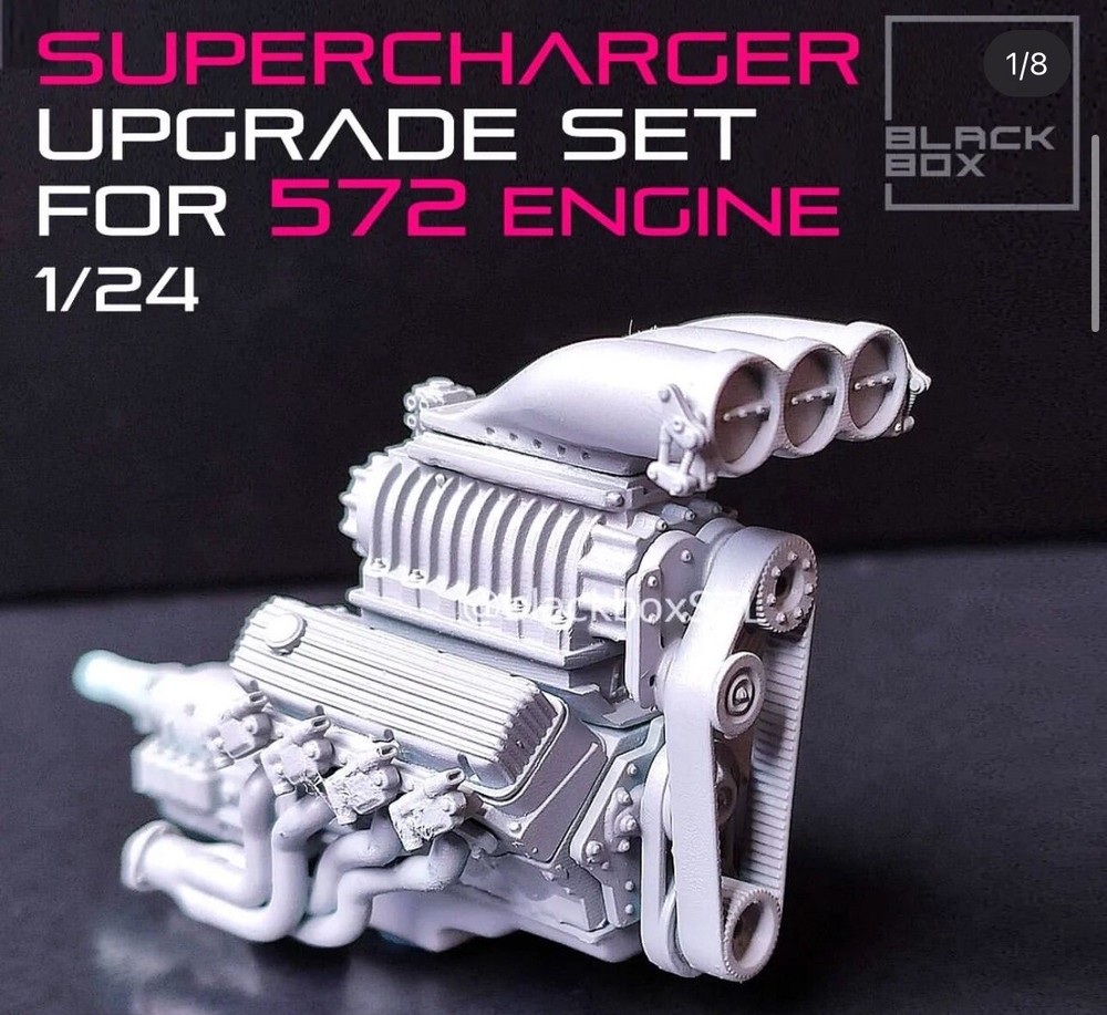 1/24 Scale 3d Resin Chevy 572 Supercharged Engine Kit