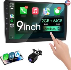 9 inch Wireless Double Din Car Stereo,with Apple CarPlay and Android Auto Radio