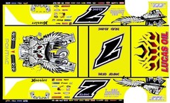 #7 Brad Adams Lucas Oil Crate Dirt Late Model 1/24th Scale Waterslide Decal