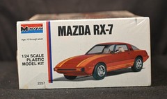 Vintage 1979 Monogram Mazda RX-7 1/24 Model Kit 2257 Sealed Box Molded Red