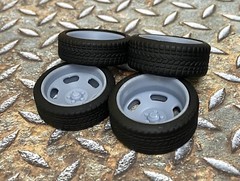 Resin 21/20 Inch “5 Five Slot” Model car Wheels and Tires 1/24 1/25 scale