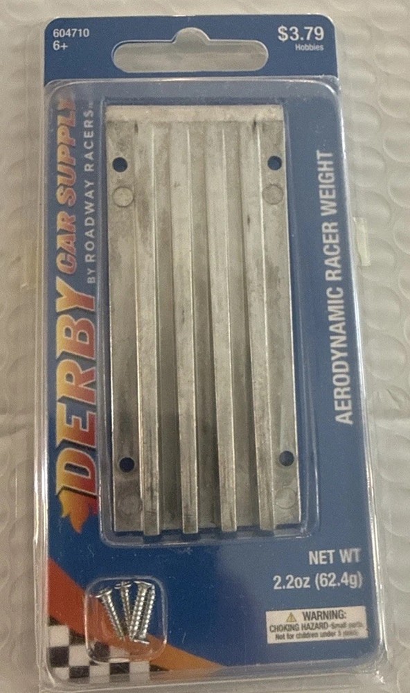 Derby Supplies Aerodynamic Racer Weight For Pinewood Derby