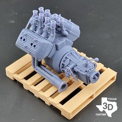 Weber IDA Ardun Flathead V8 model engine resin 3D printed 1:24-1:8 scale