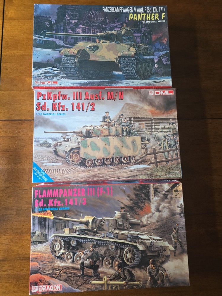 Dragon 1/35 Imperial Panther Panzer III Model Kit Lot 9008 9015 9017