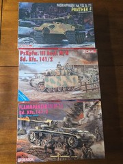 Dragon 1/35 Imperial Panther Panzer III Model Kit Lot 9008 9015 9017