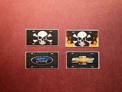 1/24 1/25 Model Car / Truck – Custom License Plate Decals – Skull, Ford, Chevy