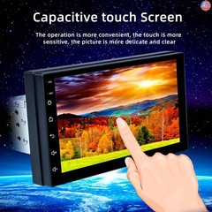 Single DIN Car Stereo Wireless CarPlay, Android Auto, 7 Inch Touchscreen,