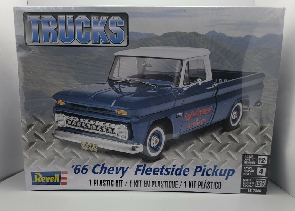 New Sealed Revell Trucks 66 Chevy Fleetside Pickup Car Model Kit 85-7225