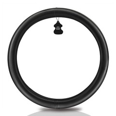 Haokay Heavy Duty Pure Cowhide Steering Wheel Cover Black Genuine Leather