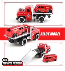 1:64 Alloy Muscle Truck Flatbed Transport Car Vehicles Model Diecasts Metal Trai