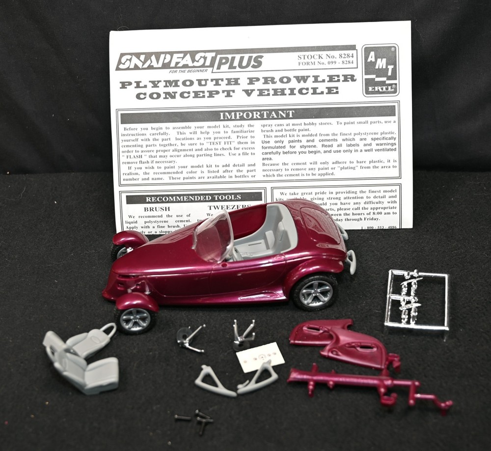 AMT 1/24 Plymouth Prowler Concept Model Kit – Partially Started, Dash Decal