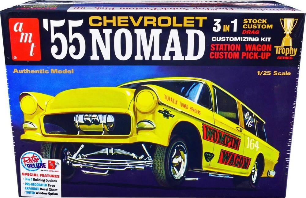 1955 Chevrolet Nomad 3-in-1 Trophy Series 1/25 Scale Skill 2 Model Kit by AMT
