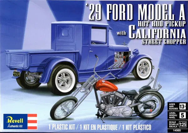 Revell 14565 ’29 Ford Model A Hot Rod Pickup w/California Street Chopper