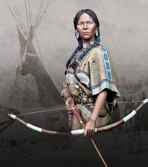1/10 Scale Die-Cast Resin Bust Model Kit Native American Woman Holding Bows S…
