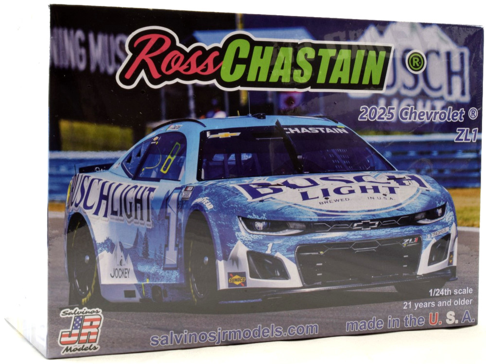 Salvinos JR Models “Busch Light” Ross Chastain 2025 Camaro ZL1 Nascar 1/24 Kit
